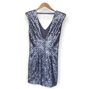 Sequined Mini Dress - Silver/Iridescent